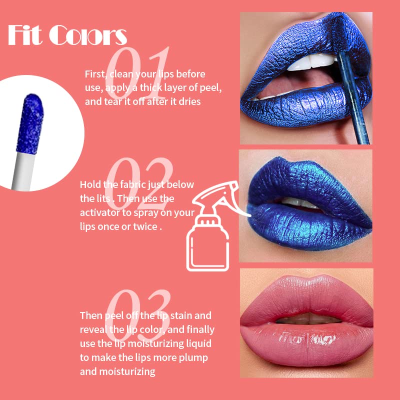 Блеск для губ Peel Off & Reveal Lip Stain Peel Off Lip Stain Lip Tint Lip Gloss Peel Off Lip Tint Lipstick Non-stick Cup Durable Waterproof Colourful Shimmer Lip Gloss, фото №5
