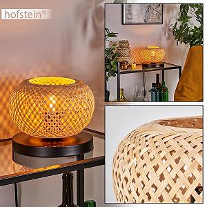 Настільна лампа Bauro Modern Boho Метал/Бамбук Ø 20 см Решітчастий дизайн Перемикач на кабелі 1 x E27 Без лампи Чорний/Натуральний synthetic.ua - Фото 1