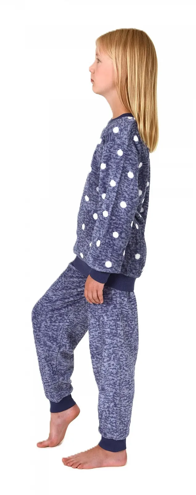 Піжама для дівчинки Normann Зігріваюча з флісу в горошок, фото №3