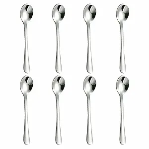 Ложка Маленька з нержавіючої сталі 8 штук 7.5 x 1.5 см для спецій, солі, цукру - Фото 1