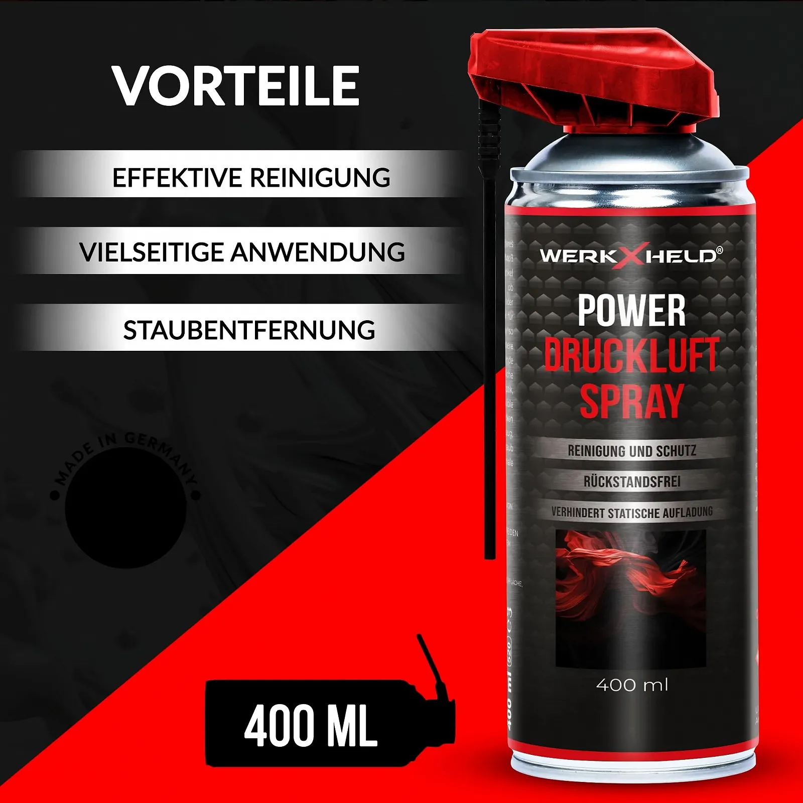 Спрей зі стисненим повітрям з подовжувачем 100 мм для чищення електроніки, фото №2