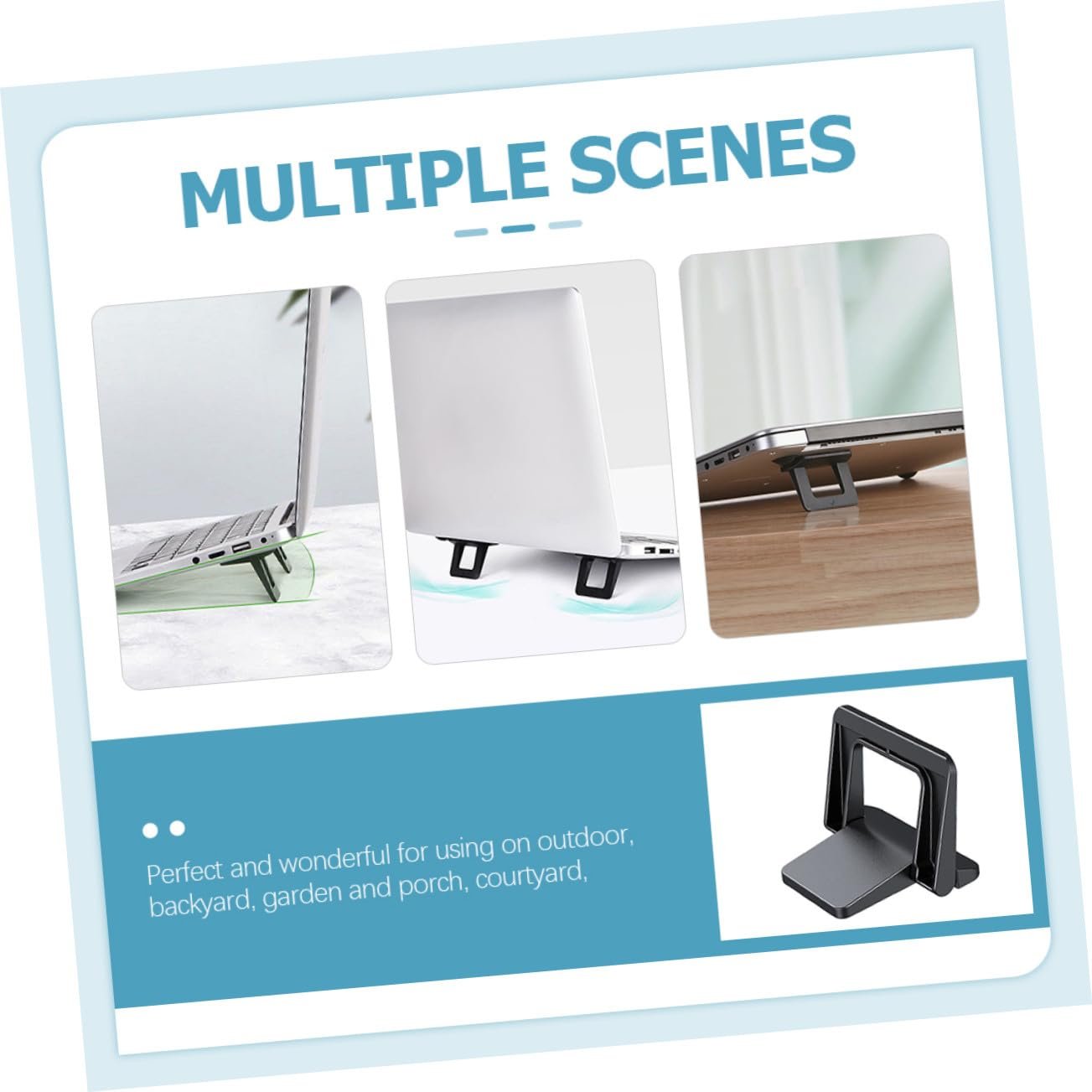 Підставка для ноутбука складана ергономічна PC матеріал трикутна конструкція чорна, фото №9 Підставка для ноутбука складана ергономічна PC матеріал трикутна конструкція чорна, фото №9