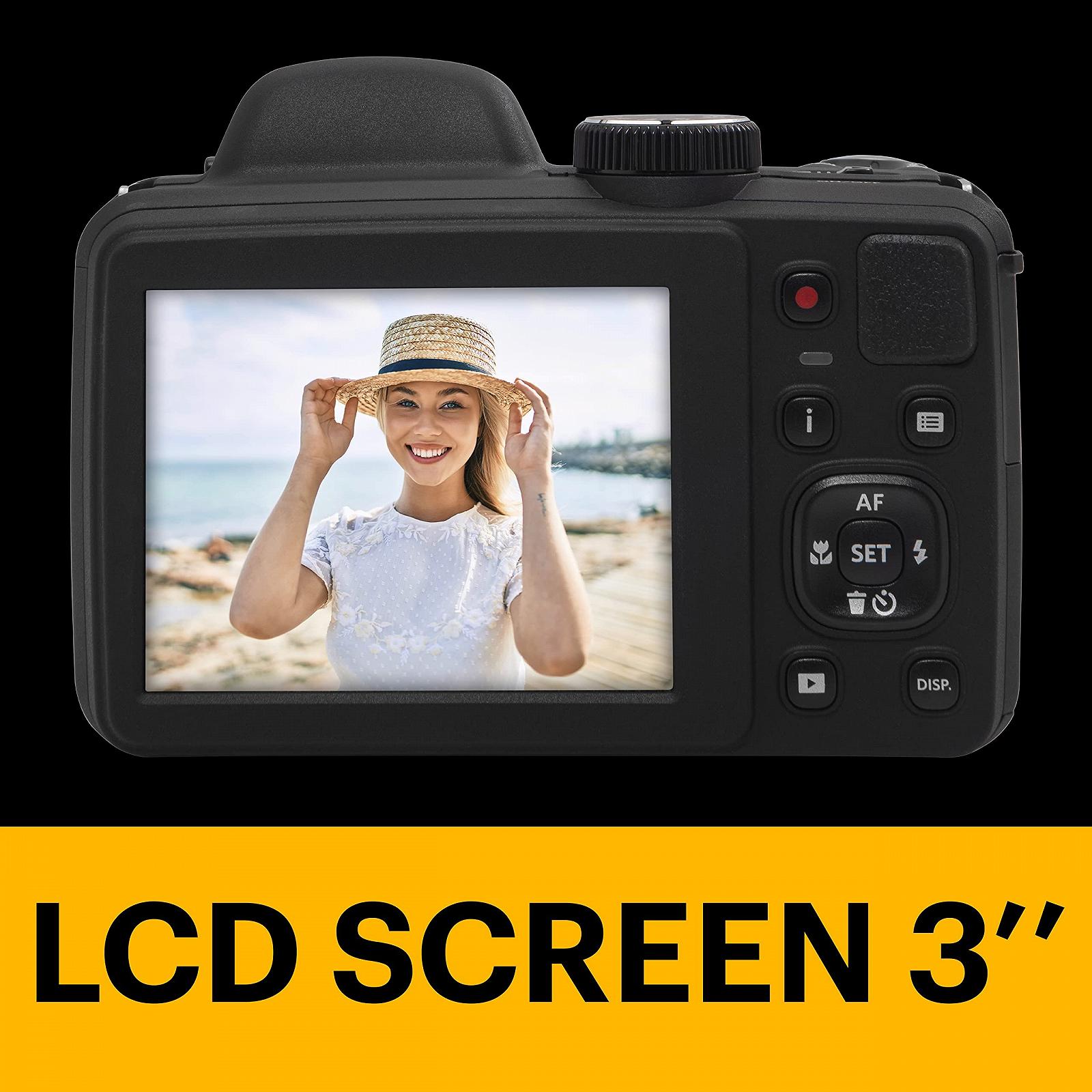 Цифровая камера KODAK Pixpro Astro Zoom AZ405 40x Зум 24 мм Широкий угол 20 Мп ЖК-дисплей 3 Full HD 1080p OIS AA Батарея - Черный, фото №4
