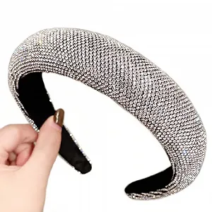 Обруч Turbo Элегантный Праздничный Вечерний в горошек Бархатный Шелковый Brillabenny Alice Band (CRYSTAL) - Фото 1