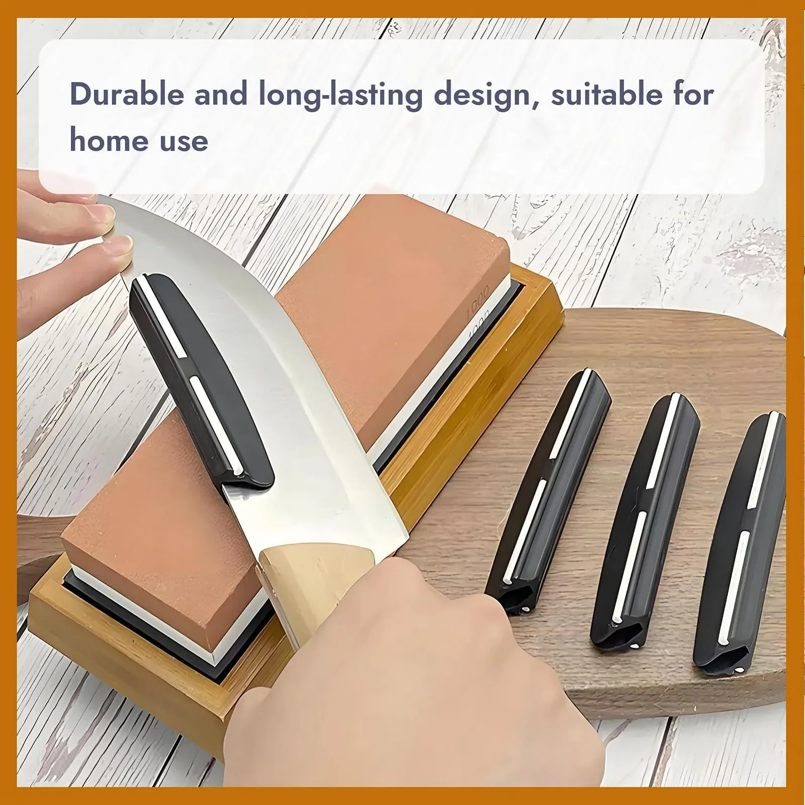 Напрямна для заточування ножів 15 градусів набір 3 шт. ABS Кераміка, фото №5