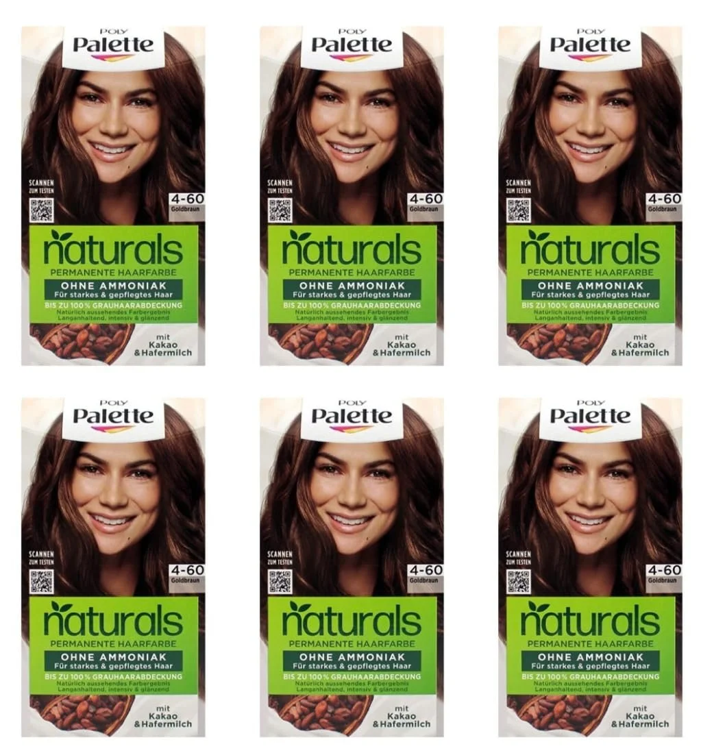 Стійка фарба для волосся Palette Naturals 4-60 Золотистий Каштан, живильна фарба для волосся без аміаку, фарбування до 100% покриття сивини, веганська формула, 0% силіконів, фото №1 Стійка фарба для волосся Palette Naturals 4-60 Золотистий Каштан, живильна фарба для волосся без аміаку, фарбування до 100% покриття сивини, веганська формула, 0% силіконів, фото №1