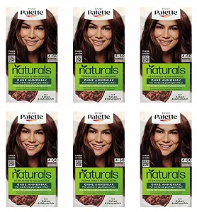 Стойкая краска для волос Palette Naturals 4-60 Золотистый Каштан, питательная краска для волос без аммиака, окрашивание до 100% покрытия седины, веганская формула, 0% силиконов - Фото 1