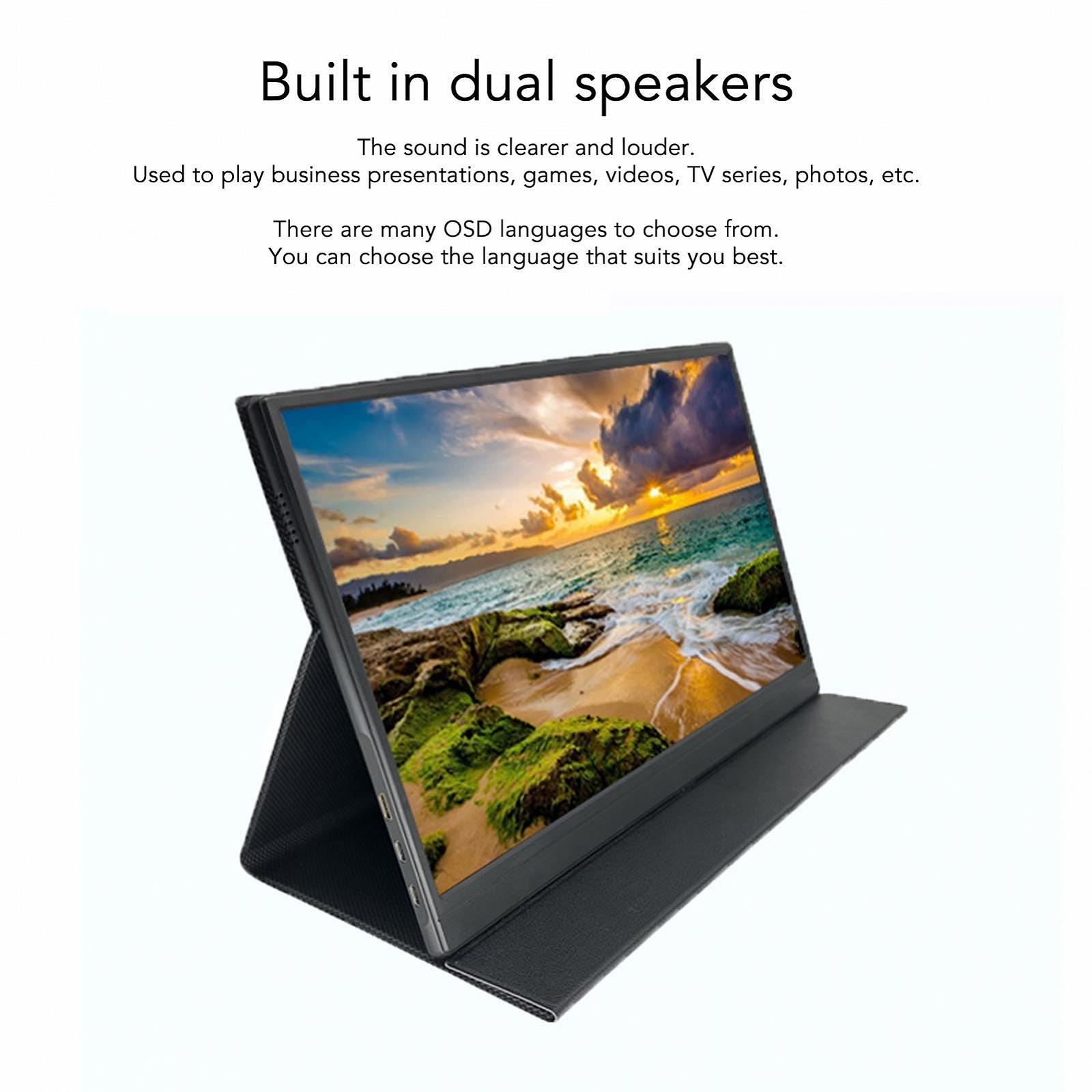 Портативный Diyeeni 15.6 дюймов 1920 X 1080 IPS HD USB C экран для компьютера HDR Забота о глазах Встроенные динамики, фото №7