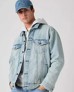Мужская куртка Levis - Relaxed Fit Trucker Huron Waves - XS synthetic.ua - Фото 1