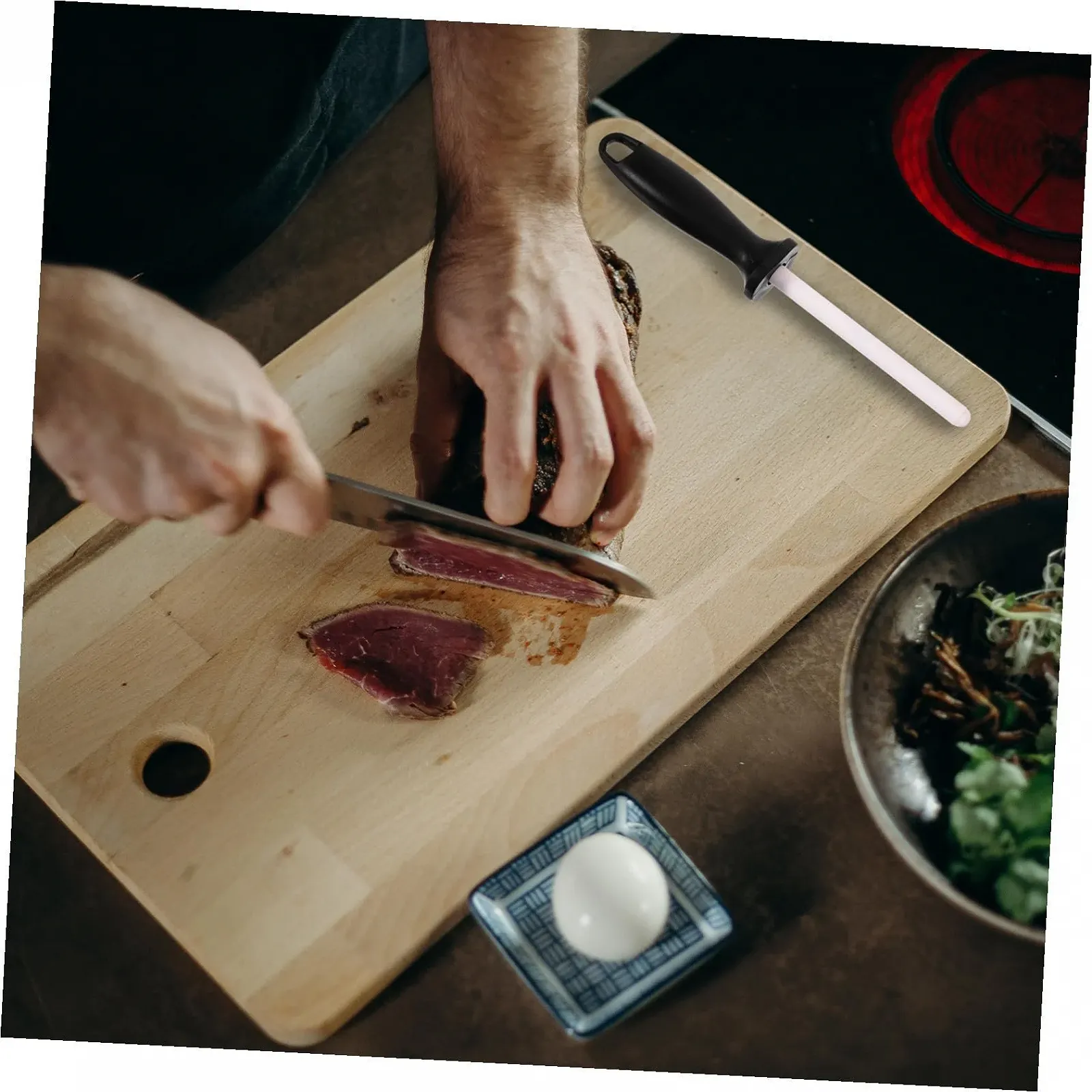 Керамический мусат для ножей Homoyoyo с эргономичной ручкой многофункциональный, фото №8