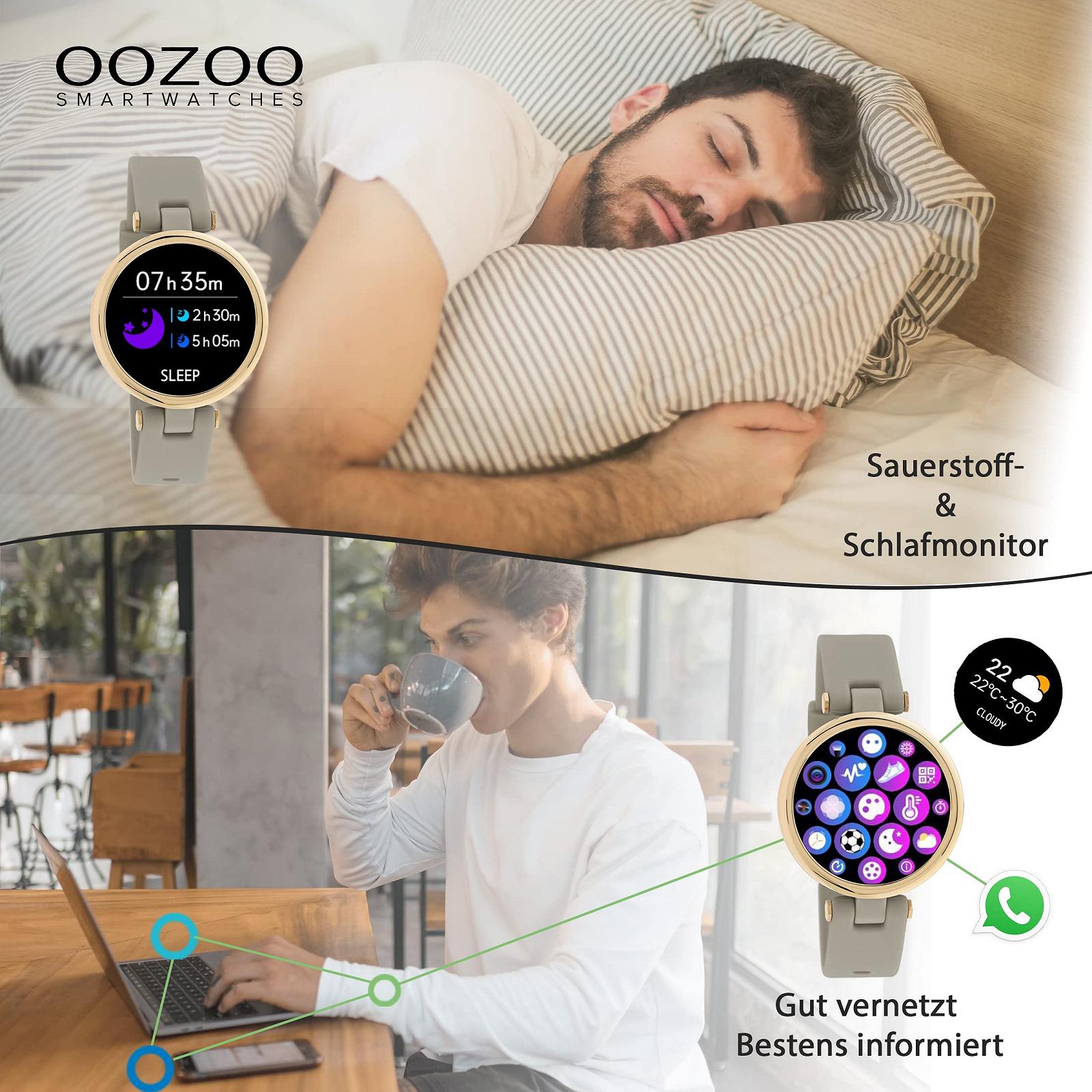 Умные часы Oozoo Q4 Унисекс Фитнес-часы 39 мм с 16 мм Силиконовым ремешком для мужчин и женщин, фото №4