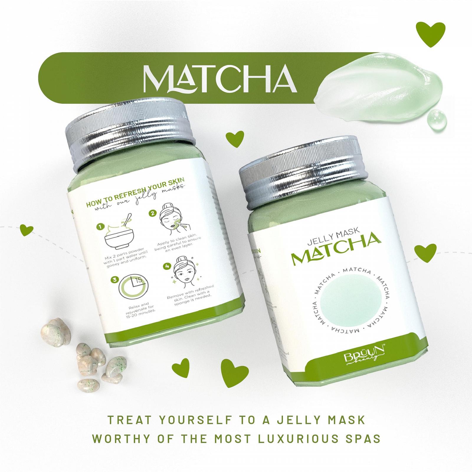 Маска для лица пленочная BRÜUN Matcha Jelly - Банка 680 мл для 30-35 процедур - Увлажняющая гелевая маска для ухода за кожей для мужчин, женщин и взрослых, фото №5