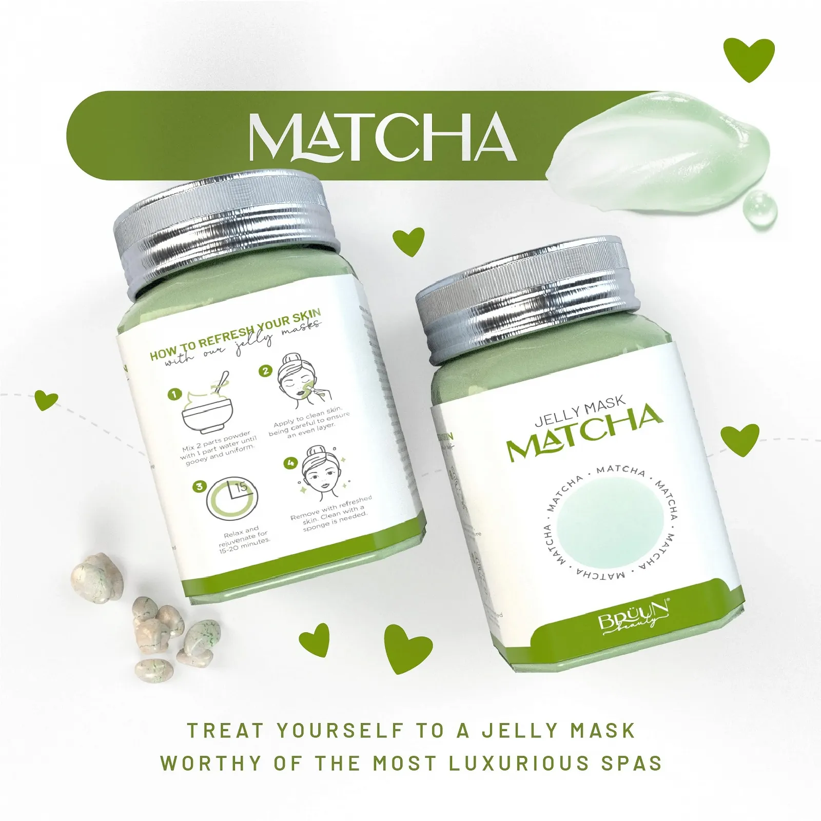 Маска для обличчя плівкова BRÜUN Matcha Jelly 680 мл для 30-35 процедур, фото №5