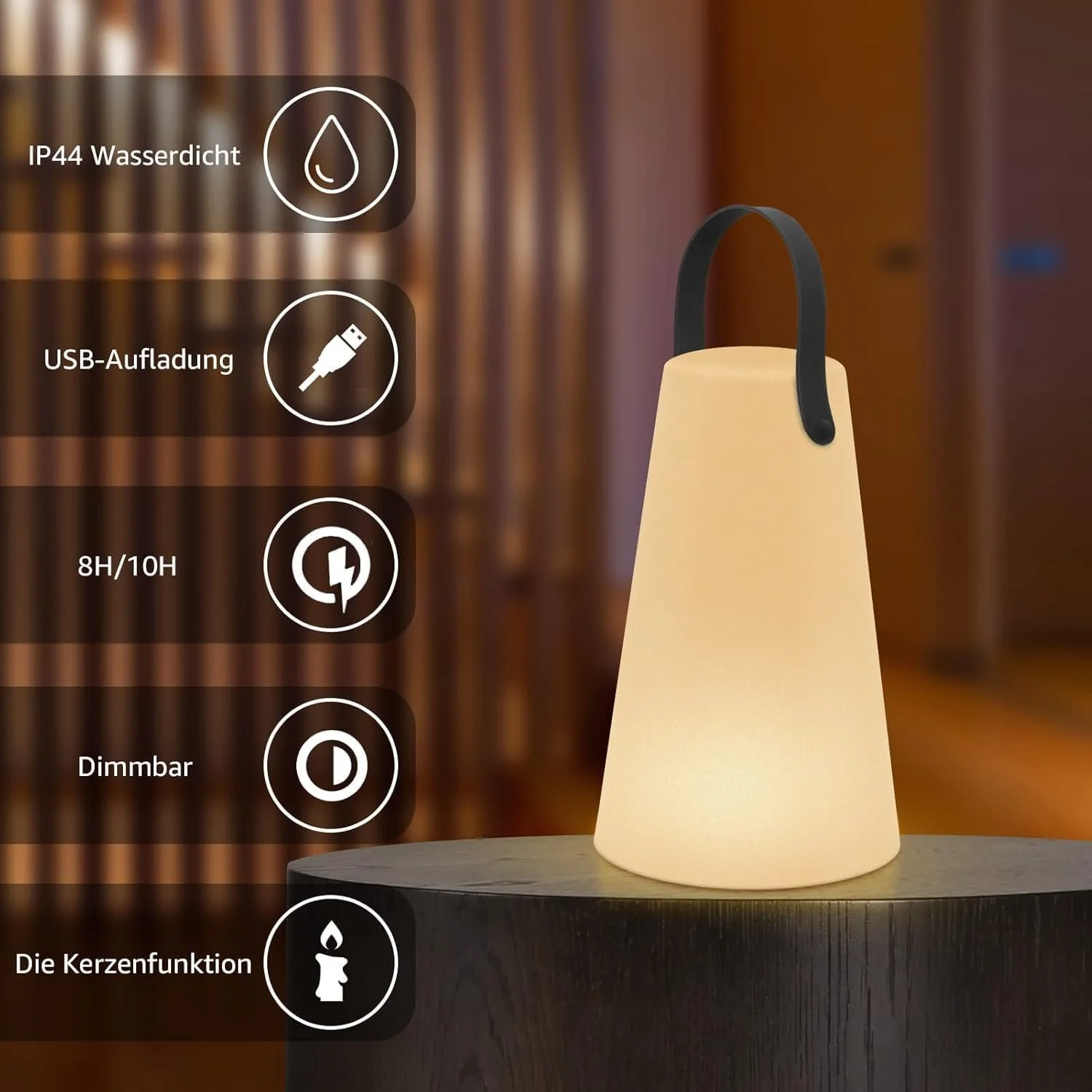 Набір з 2 настільних ламп LED Battery Table Lamps Outdoor Wireless Dimmable 8 Colours IP44 USB Rechargeable, фото №3