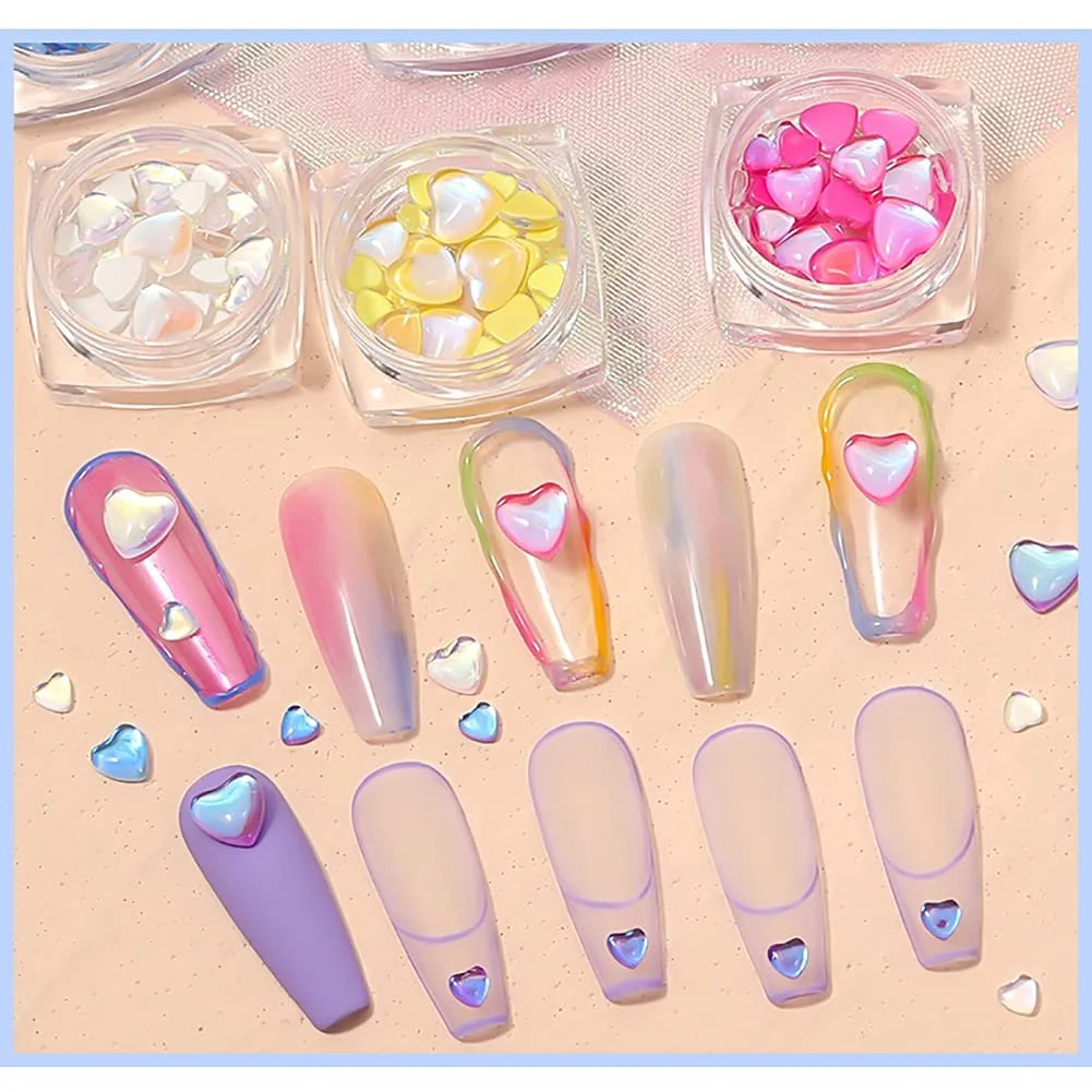 Набор Стразы для ногтей Сердце Плоская задняя часть 40 шт., фото №5