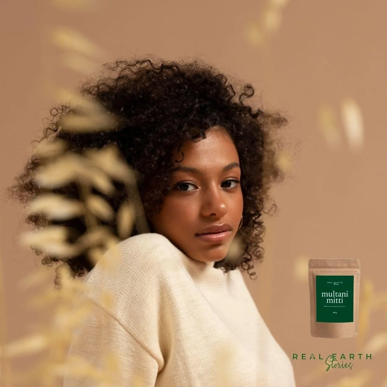 Маска для обличчя та волосся Real Earth Stories Multani Mitti, 250 г, фото №7