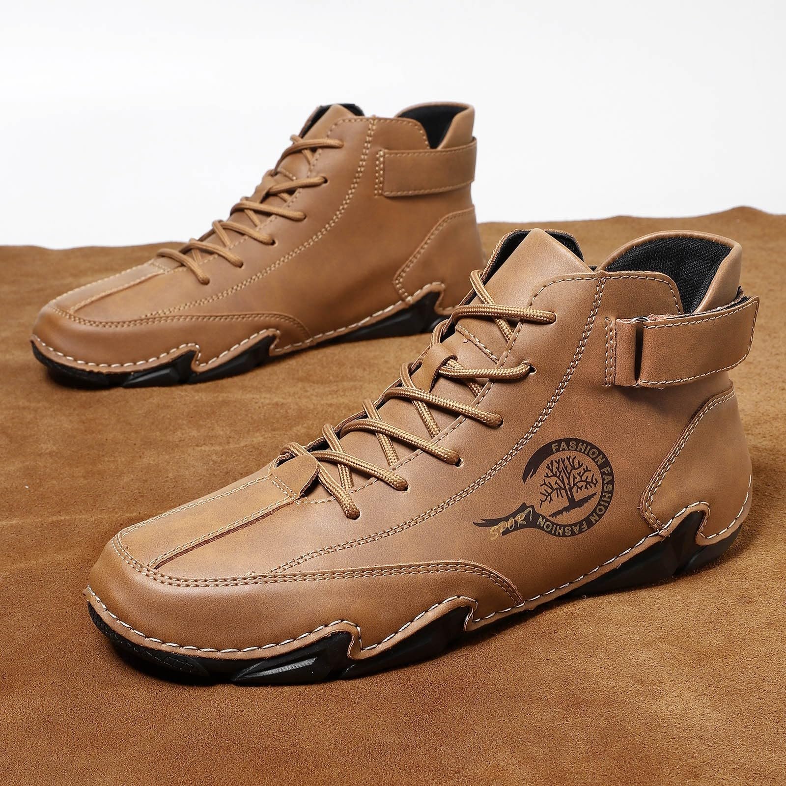 Ботинки Chukka Italian Handmade High из натуральной кожи на шнуровке, легкие, нескользящие для активного отдыха, фото №3