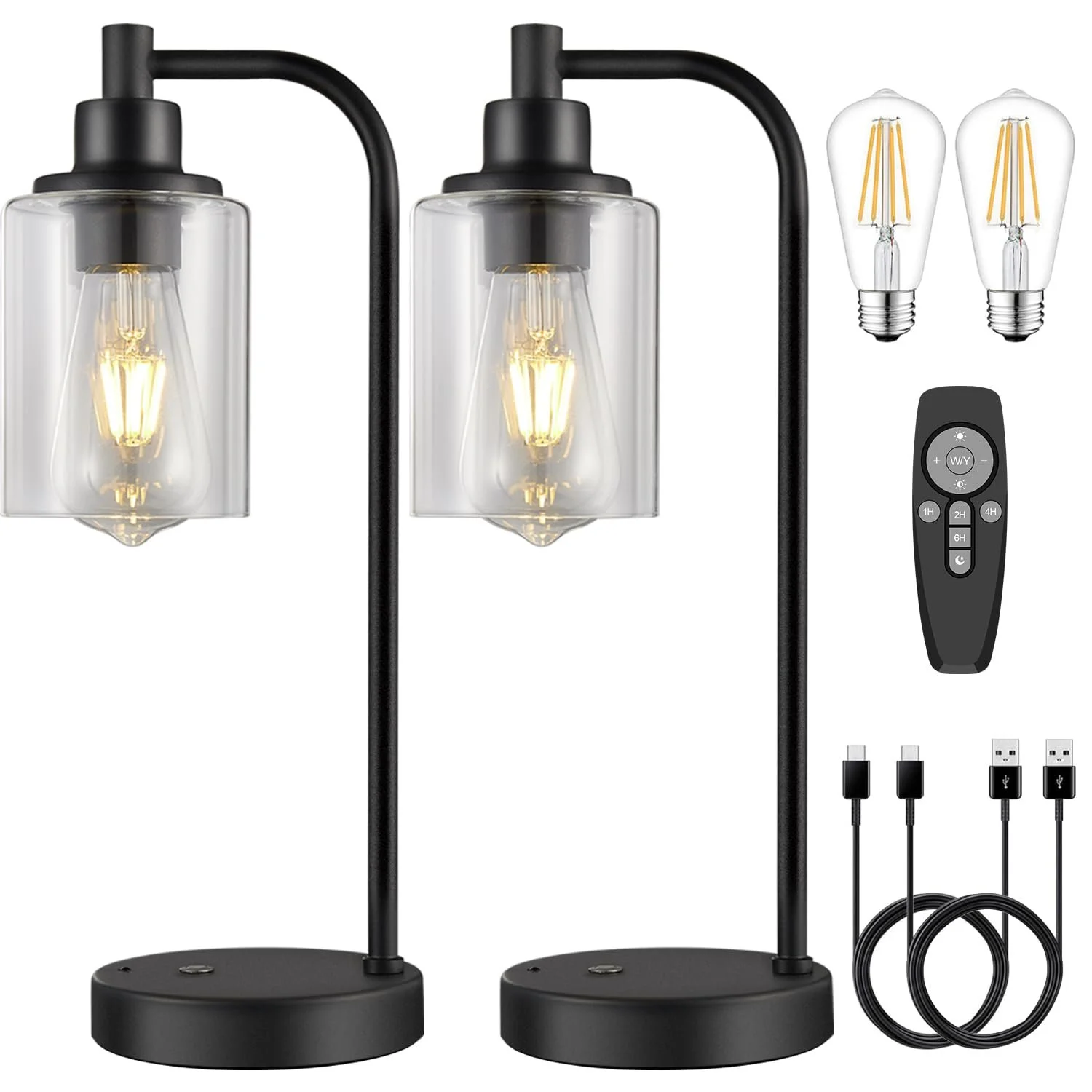 Настільна лампа Linkenail 2 шт. 8000 mAh USB з пультом Чорний, фото №7