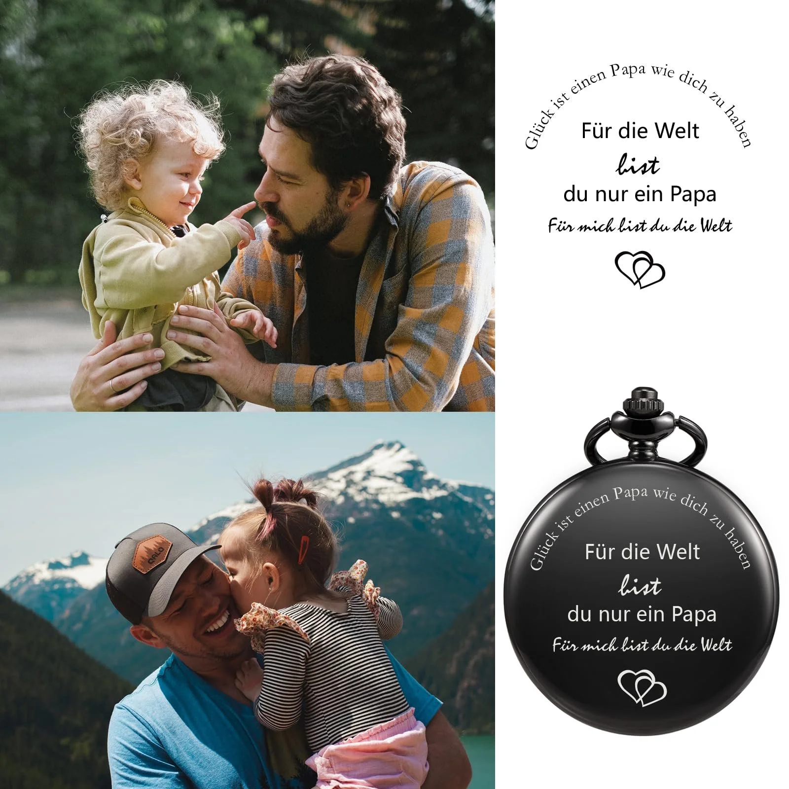 Кишеньковий годинник TREEWETO Чоловічий для тата Чорний з ланцюжком, чорний, фото №2 Кишеньковий годинник TREEWETO Чоловічий для тата Чорний з ланцюжком, чорний, фото №2