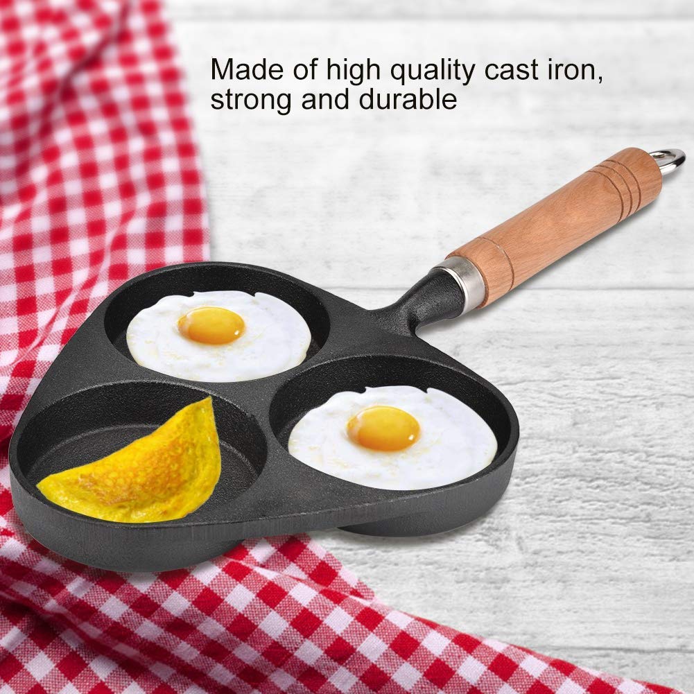 Сковорідка Zerodis Mini Egg 3 Shapes Cast Iron Чорний, фото №7
