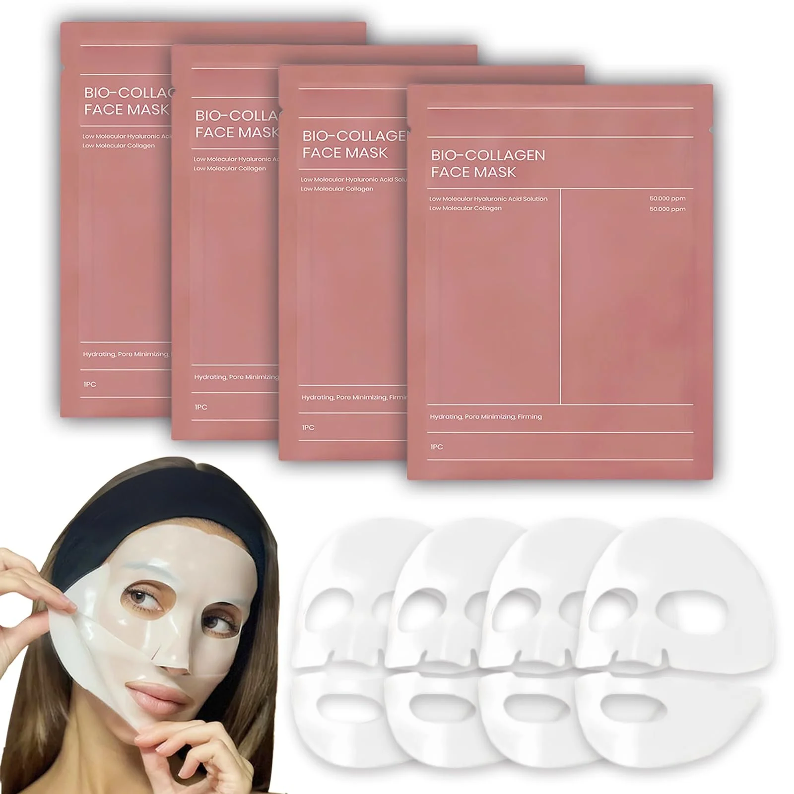 Маска колагенова нічна Organic Collagen, набір 4 шт, фото №1