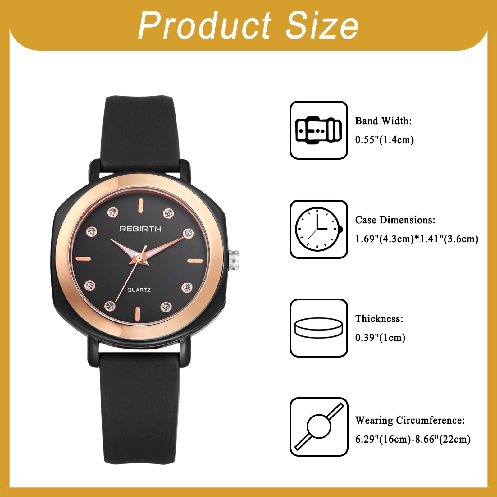 Годинник жіночий OIDEA Round Analog Quartz Чорний, фото №3