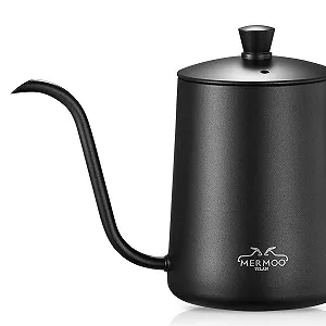 Чайник для кави MERMOO YILAN 600 мл з носиком "гусяча шия" з нержавіючої сталі Срібний synthetic.ua - Фото 1