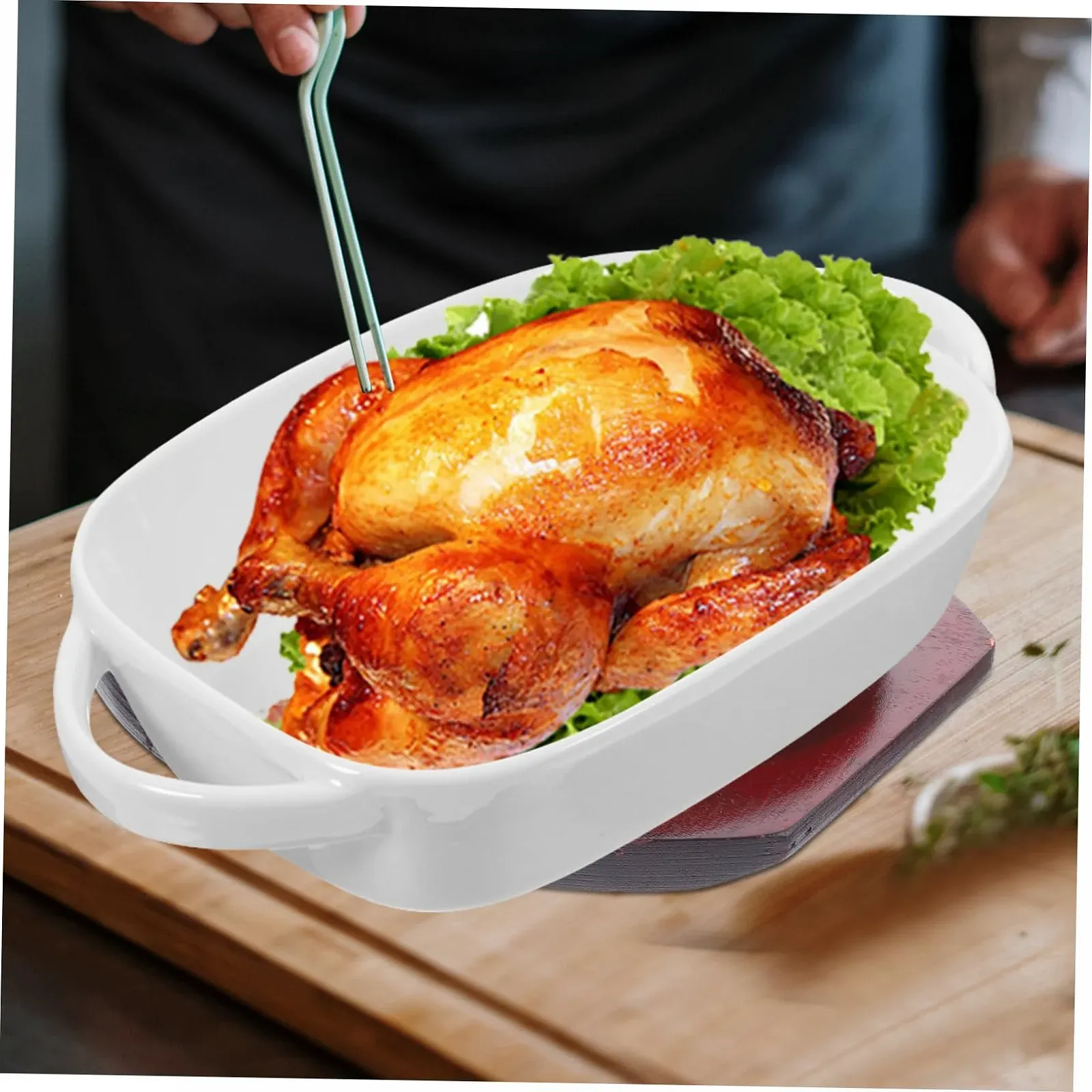 Форма для выпечки Gatuida керамическая прямоугольная термостойкая с перфорацией, фото №5