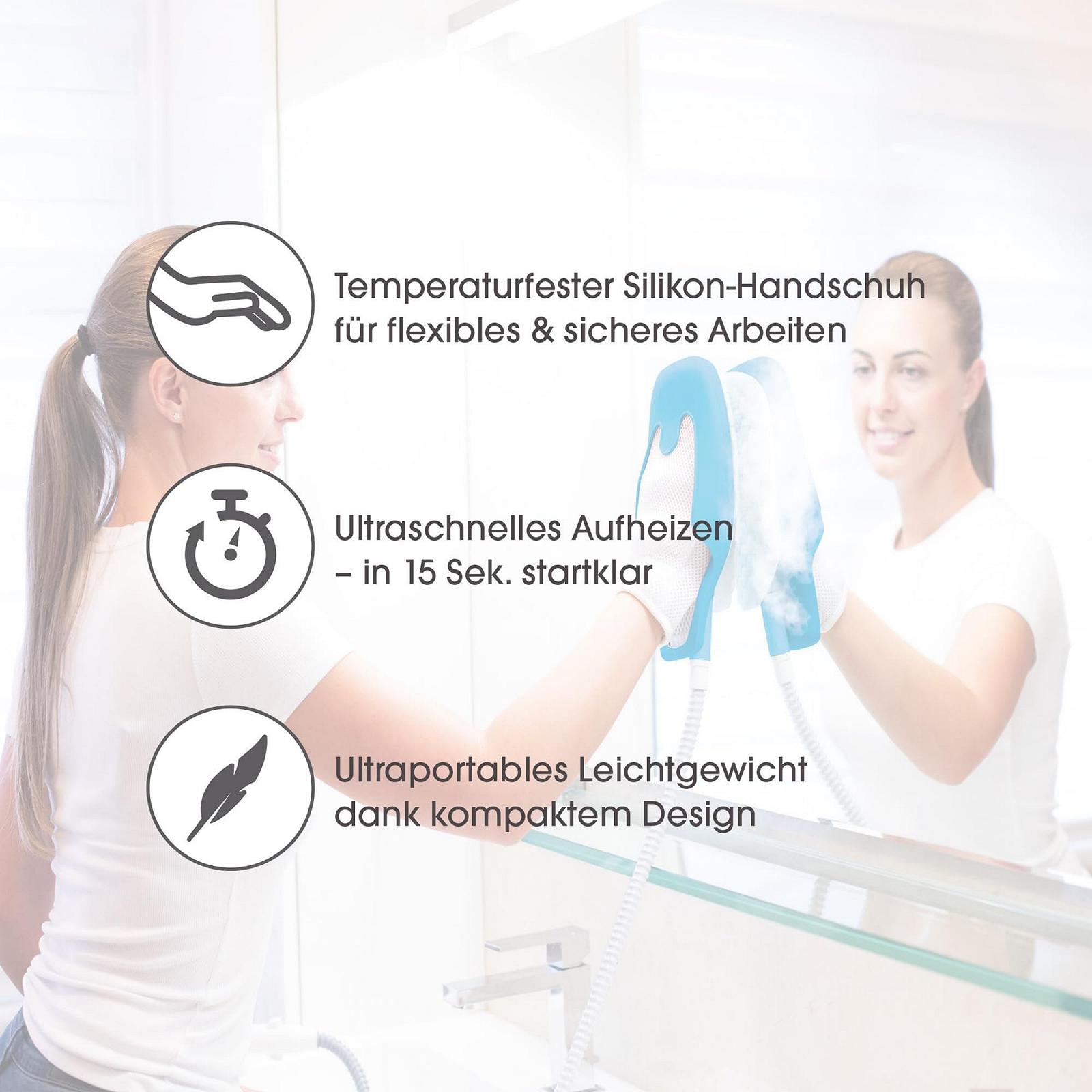 Ручной пароочиститель LIVINGTON SteamTouch Ergonomic, удаляет грязь силой пара, против запахов, микробов, бактерий и вирусов, фото №4