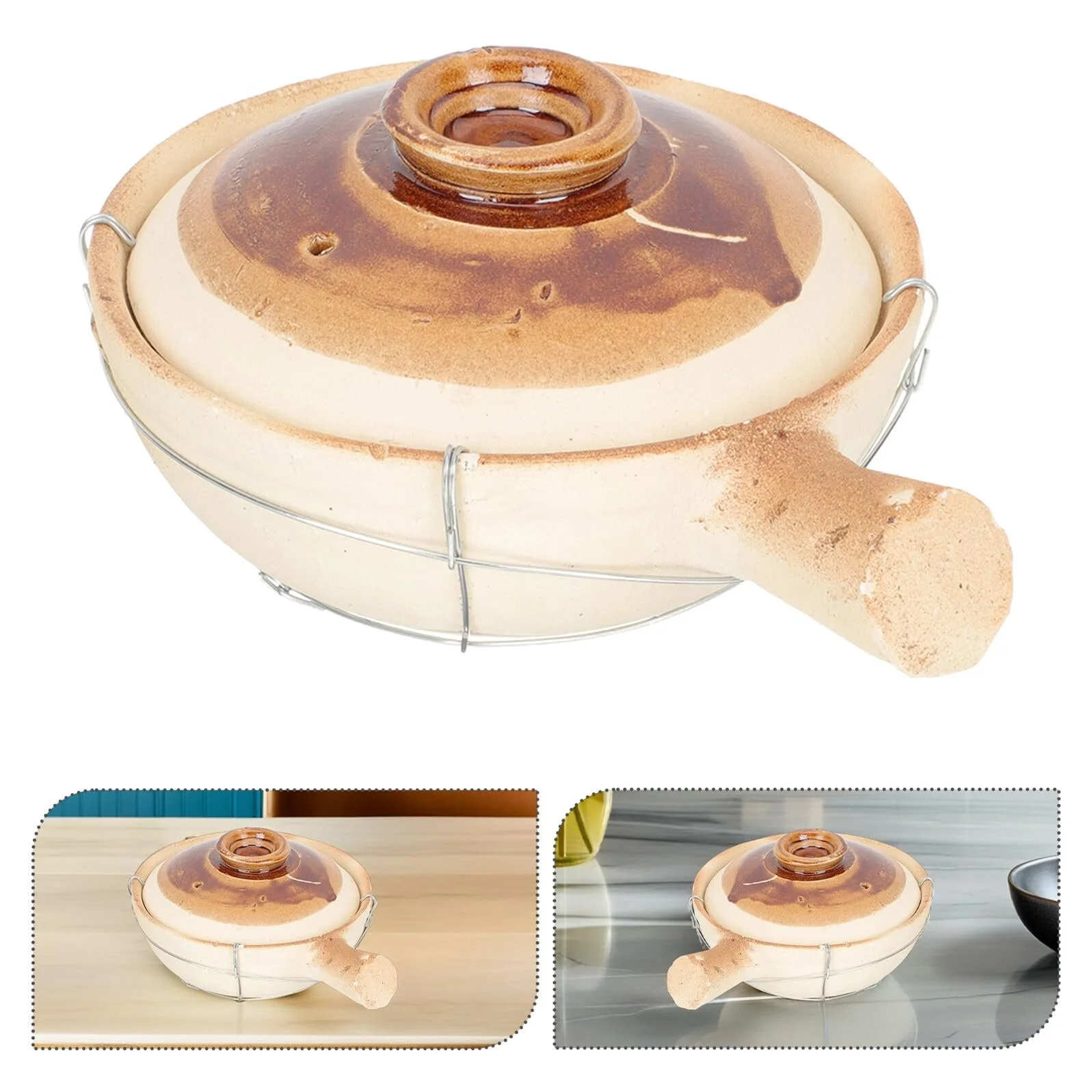 Кастрюля-керамический горшок С одной ручкой Белый, фото №7