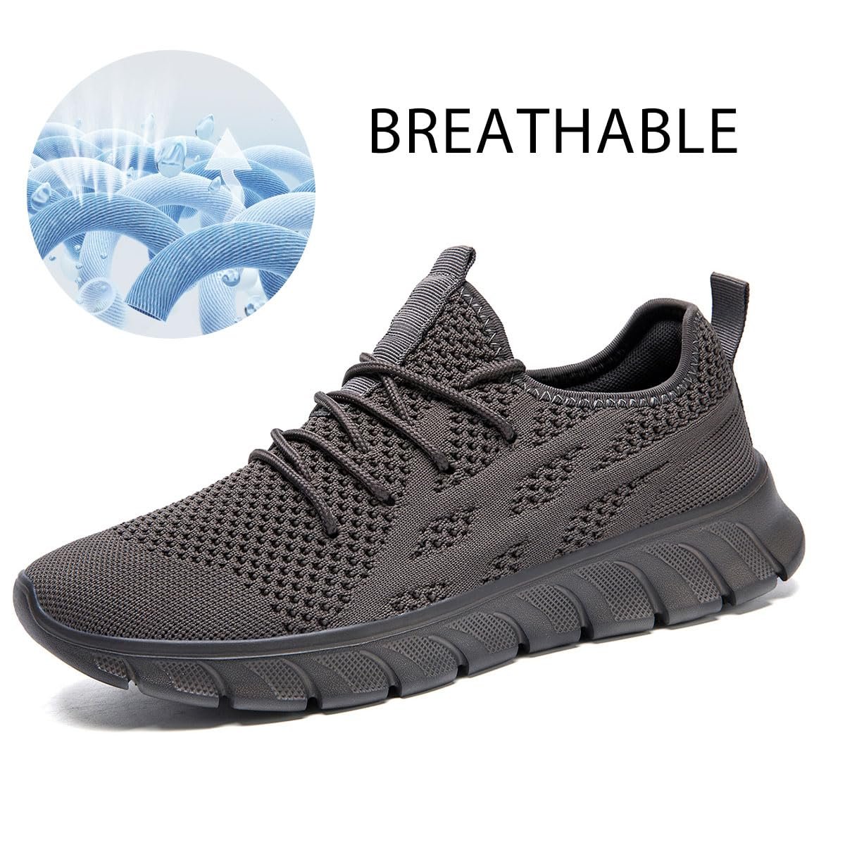 Кроссовки LANGFEUU Мужские Кроссовки для Бега Теннисные Кроссовки Спортивная Обувь Повседневная Обувь для Бега Легкая Дышащая Обувь для Ходьбы Фитнес Обувь для Бега на Открытом Воздухе 39-46 EU, фото №3