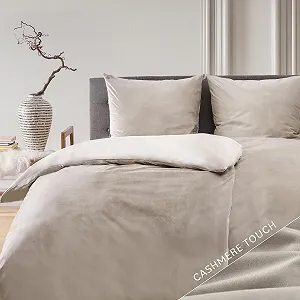 Комплект постельного белья Blumtal 135 x 200 см Cashmere Touch плюшевый набор из 2 предметов Бежевый - Фото 1