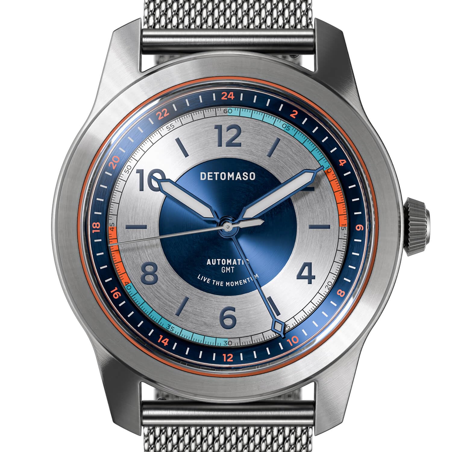 Годинник DeTomaso Urban Explorer Automatic GMT Сріблястий/Синій, сріблястий, браслет, фото №5