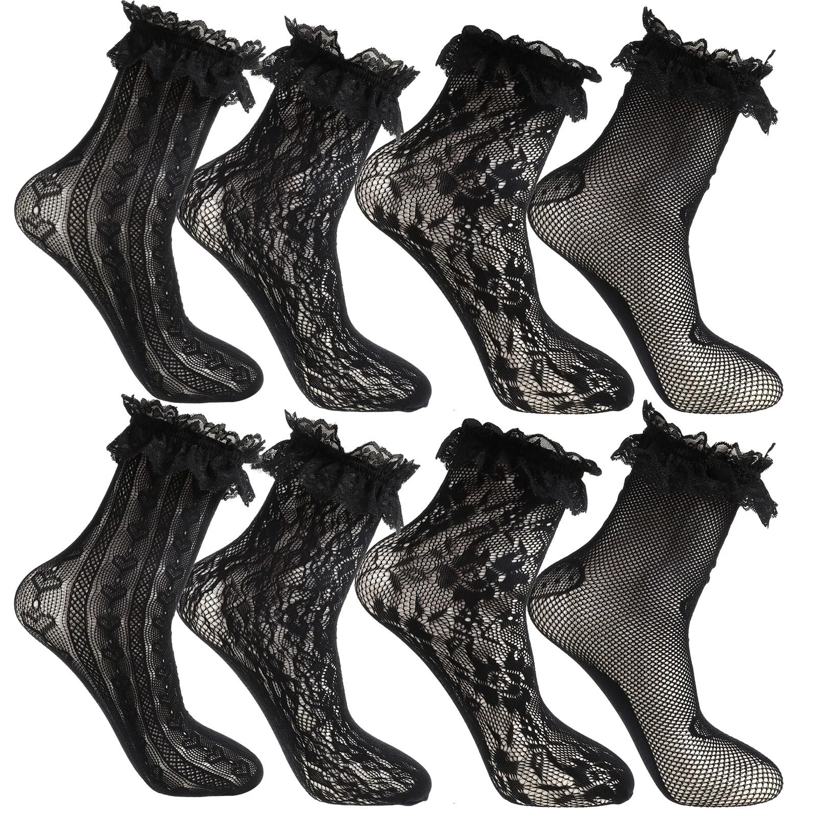 Шкарпетки з мереживом (4 пари) Жіночі тонкі, фото №1