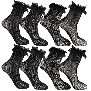 Шкарпетки з мереживом (4 пари) Жіночі тонкі - Фото 1