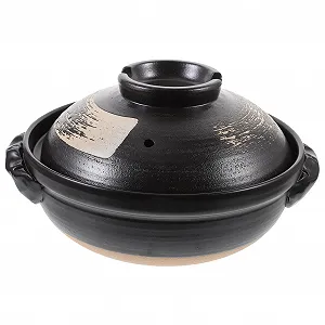 Керамическая кастрюля маленькая термостойкая с крышкой глазурованная для плиты - Фото 1