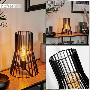 Настільна лампа Emporia Metal Grid Shade 29.5 см 1 x E27 Чорна synthetic.ua - Фото 1