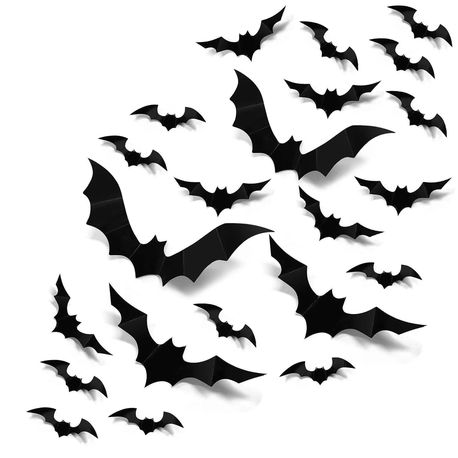 Декоративні наклейки на стіну PE Halloween 3D Bat кажани 48 шт., фото №1