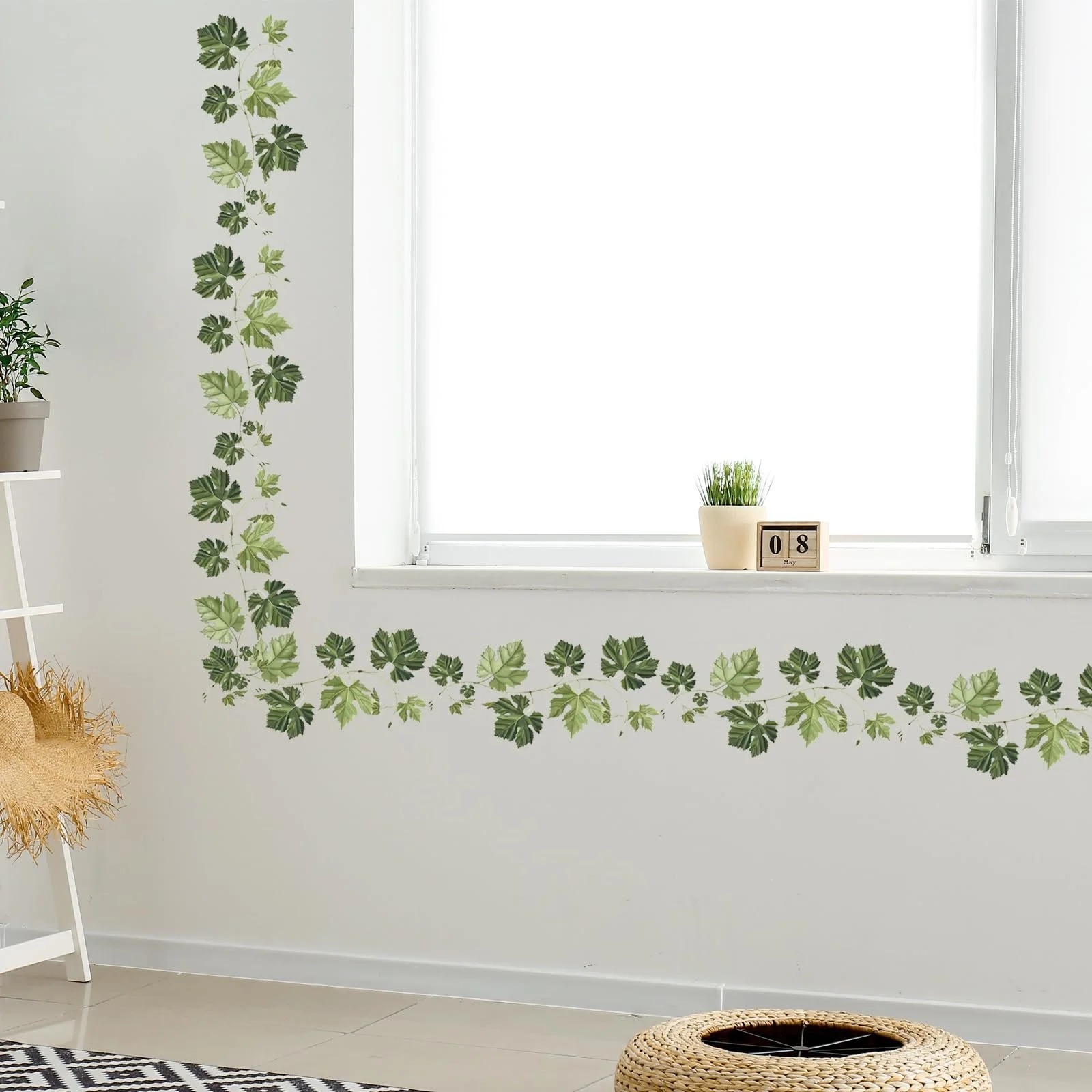 Наклейка на стіну Tanlaby Green Vine Green Ivy Leaves Natural Plants Green, фото №4