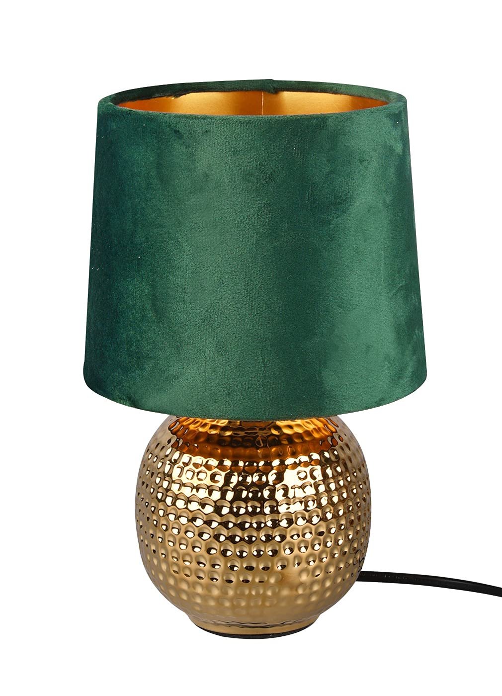 Настільна лампа Reality Leuchten Sophia R50821015 кераміка велюр золотиста 16 см, фото №1