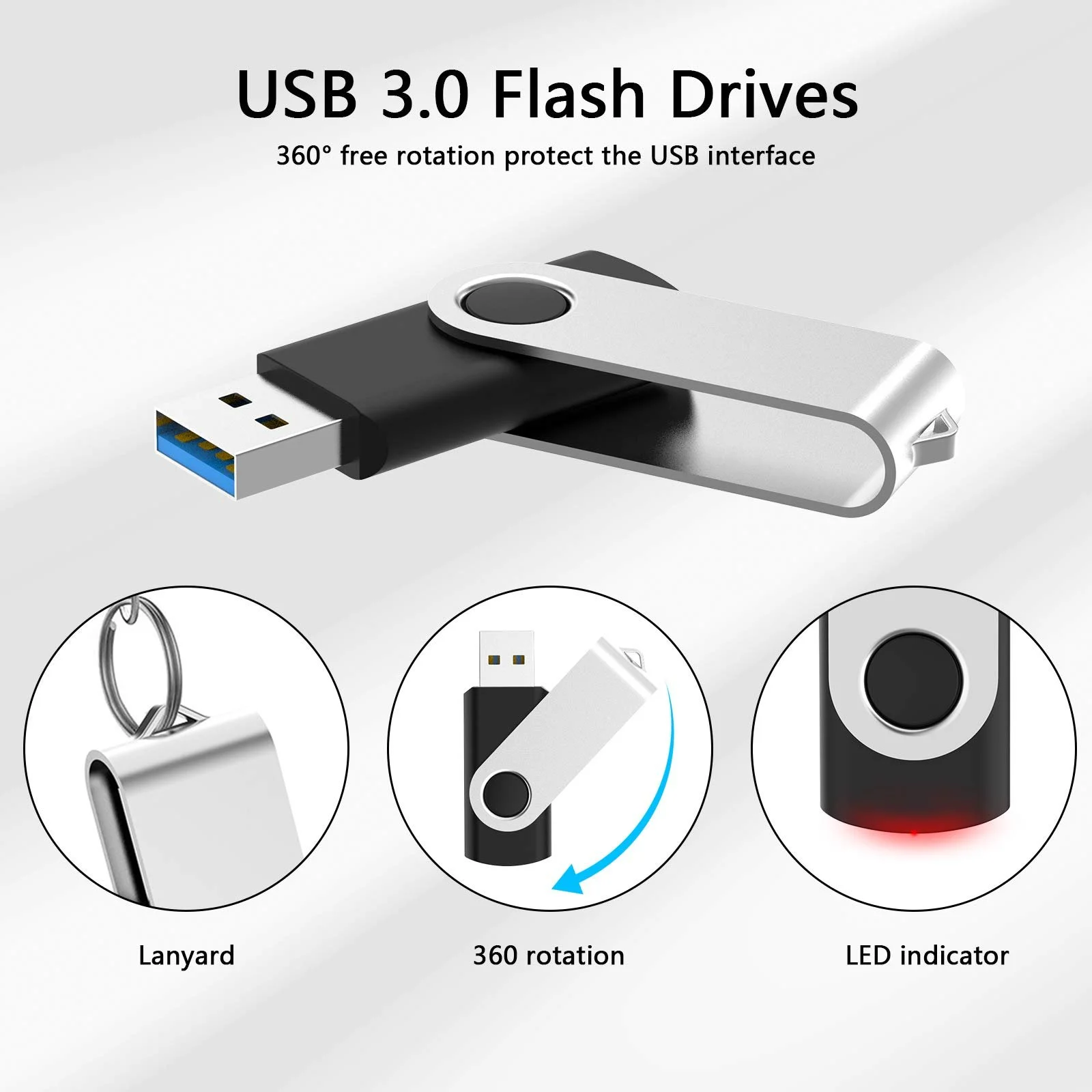 USB-флеш-накопичувач KOOTION 64GB USB 3.0 Pack of 5 Multicolor, фото №3