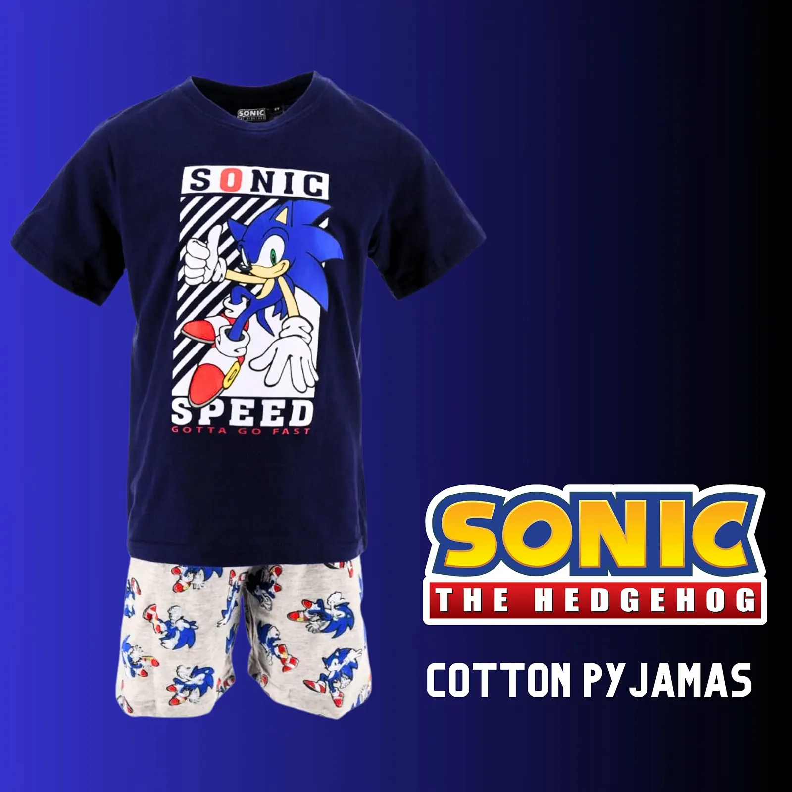 Комплект піжами (футболка та шорти) Sonic The Hedgehog для хлопчиків, фото №3