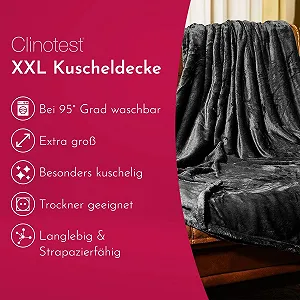 Покривало Clinotest XL М'яка 150 x 220 см - Чорний synthetic.ua - Фото 1