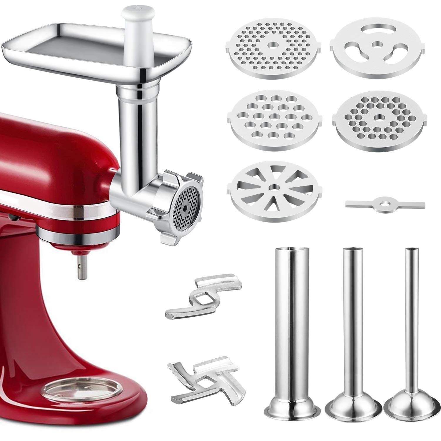 Насадка-м'ясорубка Gdrtwwh для міксерів KitchenAid з аксесуарами Металева, фото №1