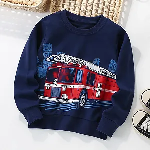 Свитшот Pilipulu для мальчиков, детский пуловер, хлопковая рубашка с длинными рукавами, детская теплая кофта с динозавром, для детей 2-7 лет, размер 92 98 104 110 116 122 synthetic.ua - Фото 1