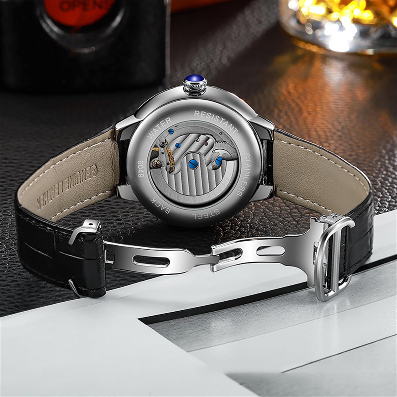 Годинники FORSINING Tourbillon Чоловічі Механічні Із Автоматичним Заводом Місячна Фаза Водонепроникні Люмінесцентні, фото №7