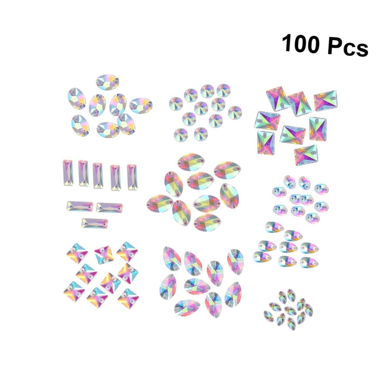 Стразы Стекло VILLCASE 100 штук для шитья и декора, фото №2