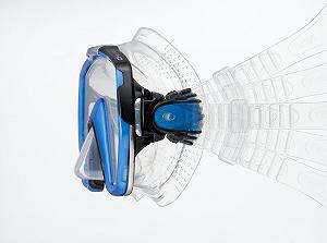 Маска Tusa Freedom HD M1001 Силікон Чорний - Fish Tail Синій synthetic.ua - Фото 1