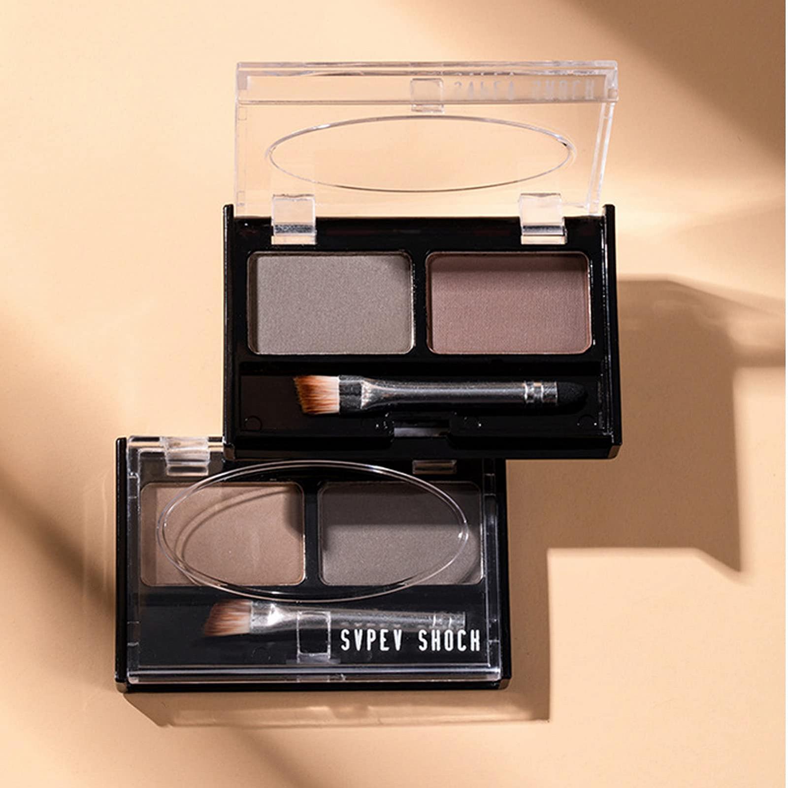 Пудра для бровей 2 цвета водостойкий стойкий светло-коричневый, фото №7