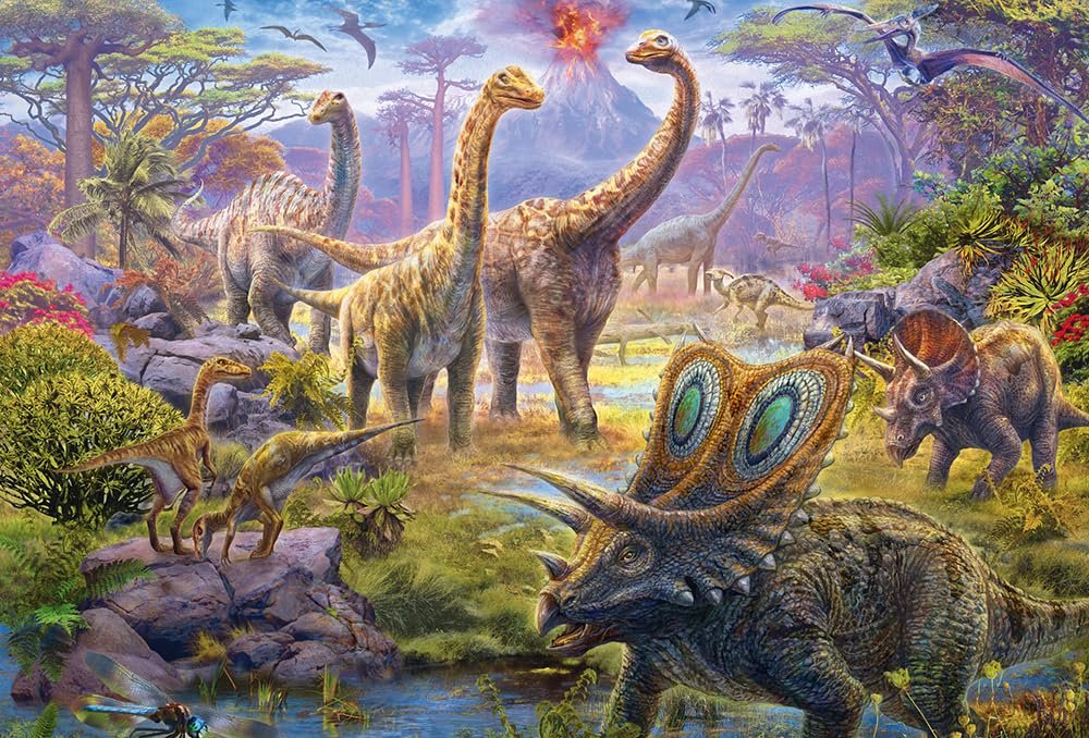 Пазл Schmidt Spiele Dinosaurs 56495 2x60 и 2x100 деталей в металлическом кейсе цветной, фото №4